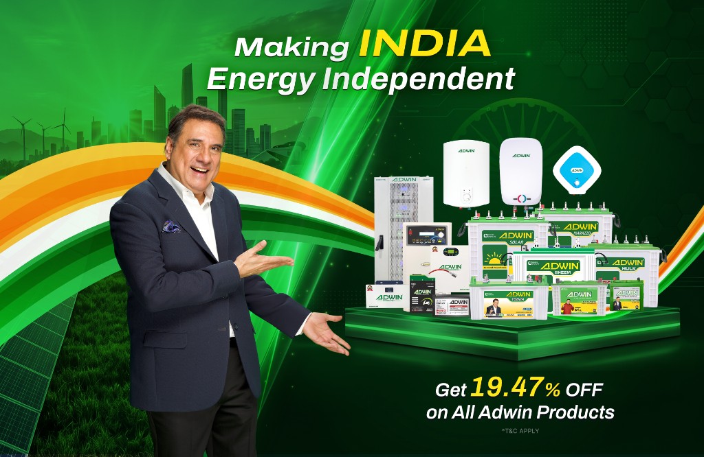 Making India Energy Independent — Get 19.47% OFF on all Adwin products